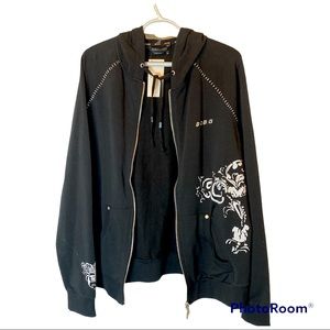 NWT BCBG Hoodie - Black with White Design